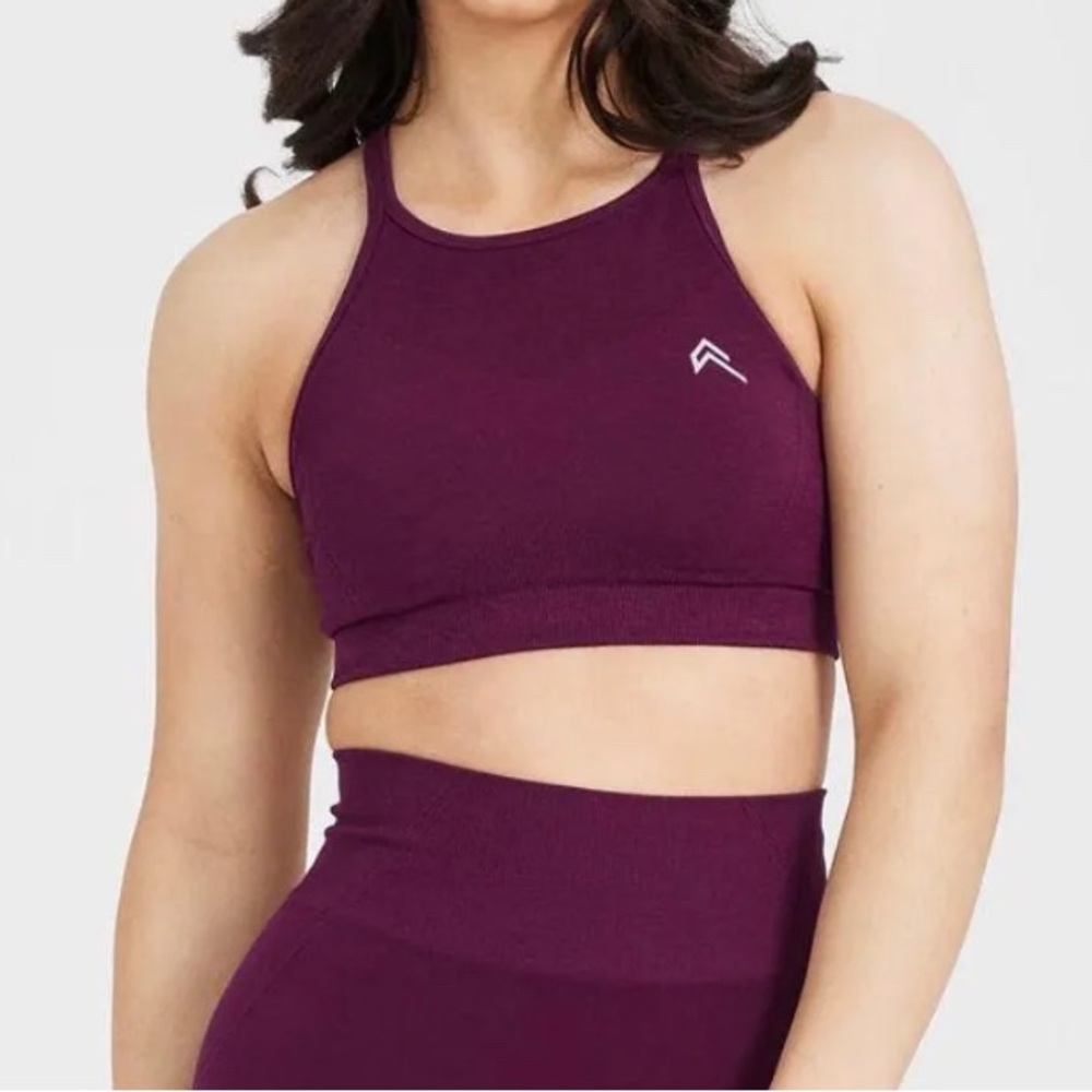 Oner Active Effortless Seamless High Neck Bralette in Ripe Fig